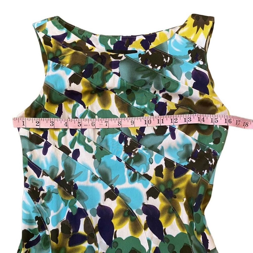 Connected Apparel Floral Work Dress Watercolor Career Feminine Pleats size 6 Pro - Picture 8 of 9